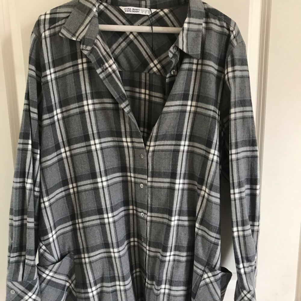 Zara’s flannel mini dress